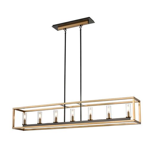 DVI Lighting - DVP28104MF+BR+GR-CL - Seven Light Linear Pendant - Sambre - Multiple Finishes and Brass and Graphite with Clear Glass