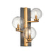DVI Lighting - DVP40499BR+GR-RPG - Three Light Wall Sconce - Tropea - Brass and Graphite with Ripple Glass