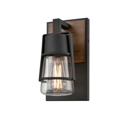 DVI Lighting - DVP44471BK+IW-CL - One Light Wall Sconce - Lake of the Woods Outdoor - Black and Ironwood on Metal with Clear Glass