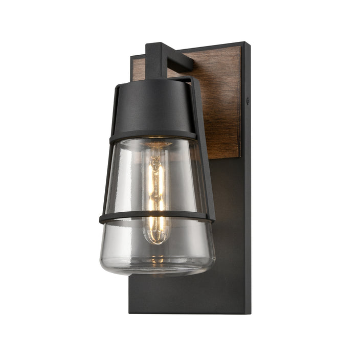DVI Lighting - DVP44473BK+IW-CL - One Light Wall Sconce - Lake of the Woods Outdoor - Black and Ironwood on Metal with Clear Glass