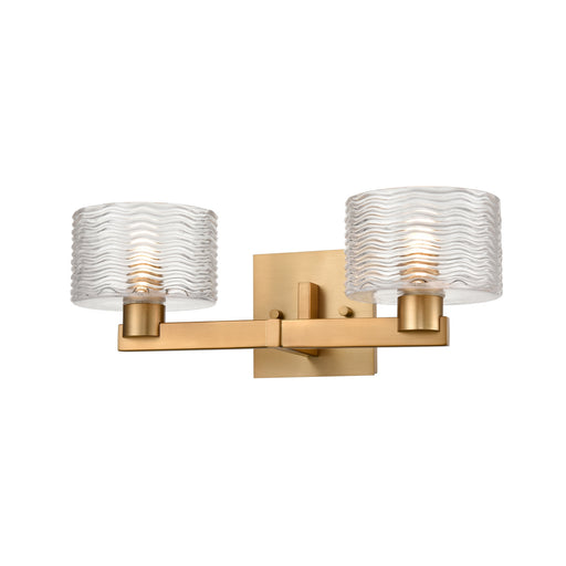 DVI Lighting - DVP4522BR-RPG - Two Light Vanity - Percussion - Brass with Ripple Glass