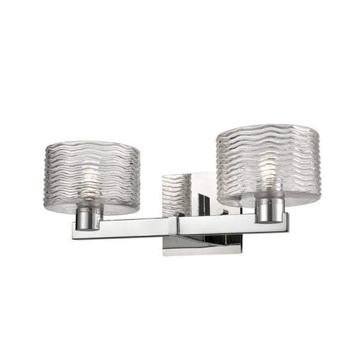DVI Lighting - DVP4522CH-RPG - Two Light Vanity - Percussion - Chrome with Ripple Glass