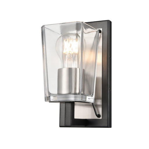 DVI Lighting - DVP46901SN+GR-CL - One Light Wall Sconce - Riverdale - Satin Nickel and Graphite with Clear Glass
