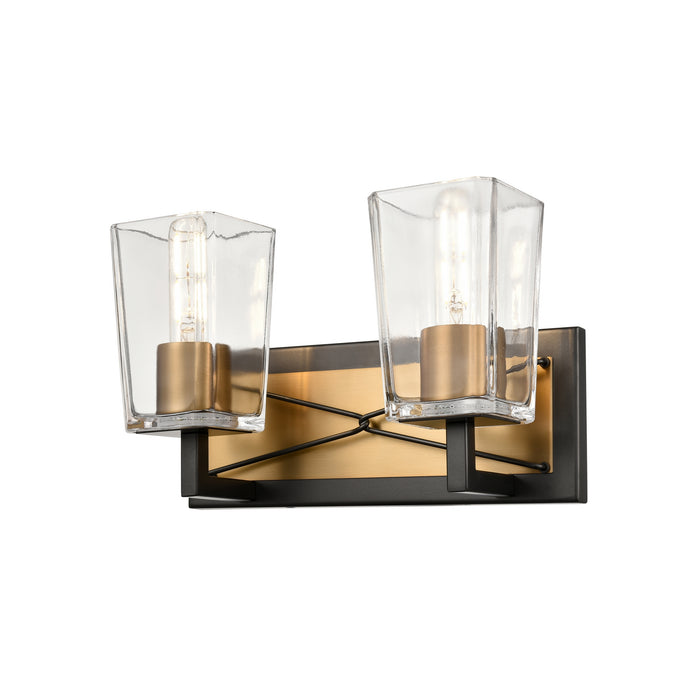 DVI Lighting - DVP46922BR+GR-CL - Two Light Vanity - Riverdale - Brass and Graphite with Clear Glass