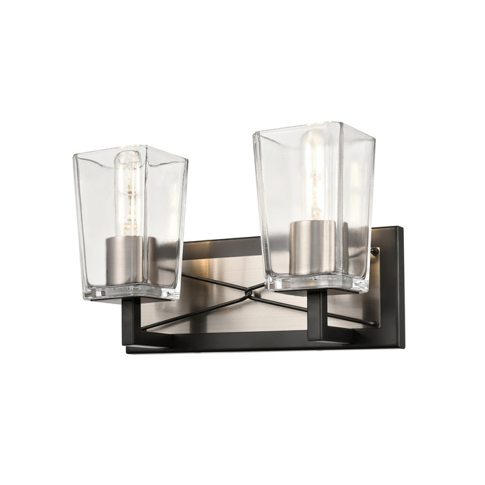 DVI Lighting - DVP46922SN+GR-CL - Two Light Vanity - Riverdale - Satin Nickel and Graphite with Clear Glass