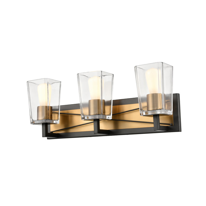 DVI Lighting - DVP46943BR+GR-CL - Three Light Vanity - Riverdale - Brass and Graphite with Clear Glass