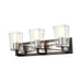 DVI Lighting - DVP46943SN+GR-CL - Three Light Vanity - Riverdale - Satin Nickel and Graphite with Clear Glass