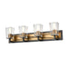 DVI Lighting - DVP46944BR+GR-CL - Four Light Vanity - Riverdale - Brass and Graphite with Clear Glass