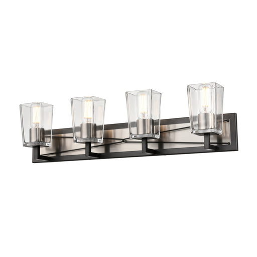 DVI Lighting - DVP46944SN+GR-CL - Four Light Vanity - Riverdale - Satin Nickel and Graphite with Clear Glass