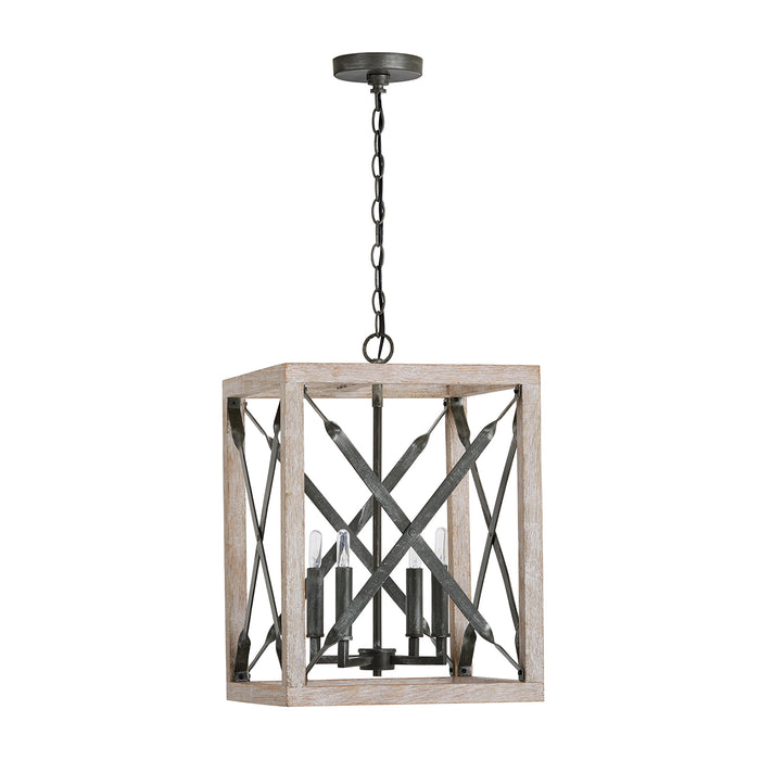 Capital Lighting - 340441WN - Four Light Pendant - Remi - Brushed White Wash and Nordic Iron