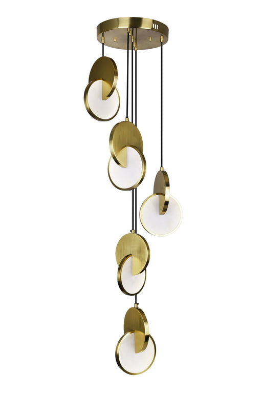 CWI Lighting - 1206P18-5-629 - LED Pendant - Tranche - Brushed Brass