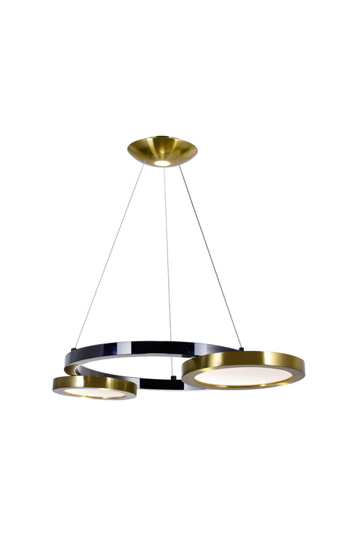 CWI Lighting - 1215P20-2-625 - LED Chandelier - Deux Lunes - Brass/Pearl Black