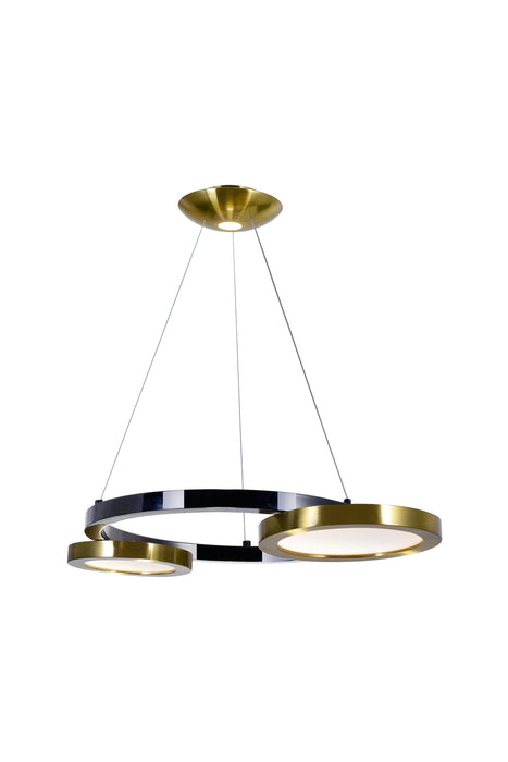 CWI Lighting - 1215P29-2-625 - LED Chandelier - Deux Lunes - Brass/Pearl Black