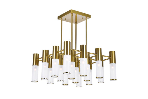 CWI Lighting - 1221P20-16-625 - LED Chandelier - Pipes - Brass