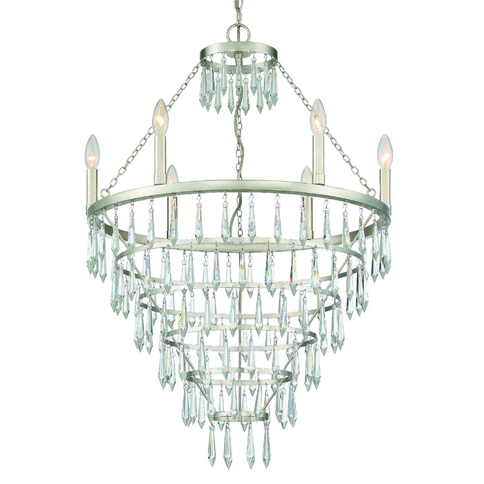 Crystorama - LUC-A9066-SA - Six Light Chandelier - Lucille - Antique Silver