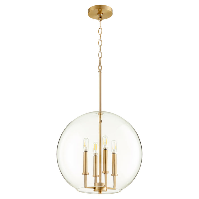 Quorum - 873-4-80 - Four Light Pendant - Aged Brass