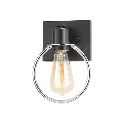Justice Designs - NSH-8901-CRMB - One Light Wall Sconce - No Shade Material - Matte Black w/ Chrome Ring