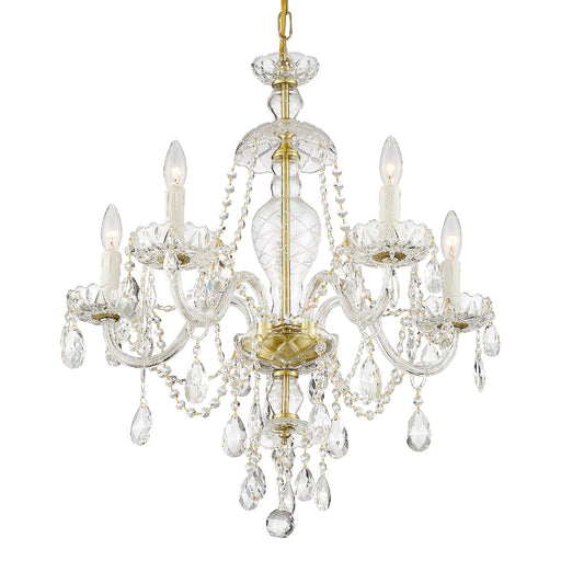 Crystorama - CAN-A1305-PB-CL-MWP - Five Light Chandelier - Candace - Polished Brass