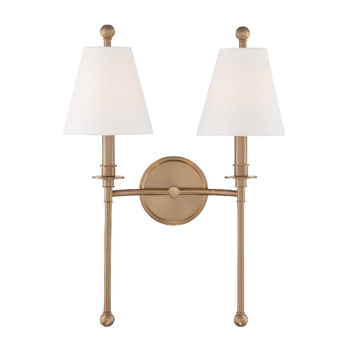 Crystorama - RIV-383-AG - Two Light Wall Mount - Riverdale - Aged Brass