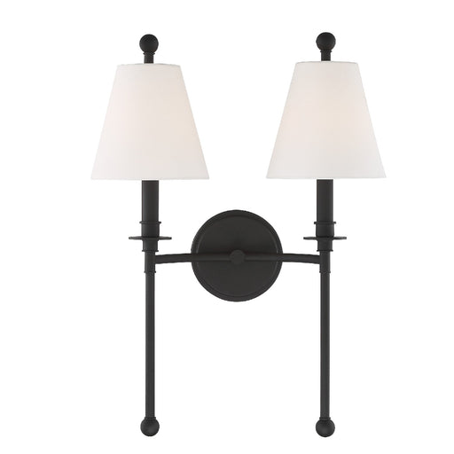 Crystorama - RIV-383-BF - Two Light Wall Mount - Riverdale - Black Forged