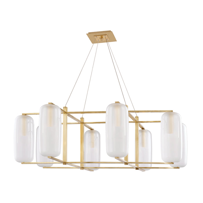 Hudson Valley - 3478-AGB - Eight Light Chandelier - Pebble - Aged Brass