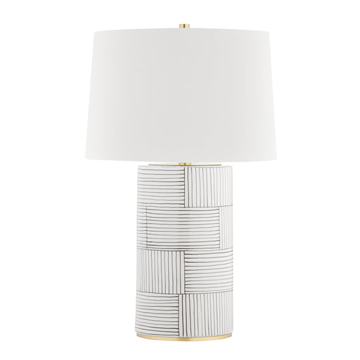 Hudson Valley - L1376-AGB/ST - One Light Table Lamp - Borneo - Aged Brass/Stripe Combo
