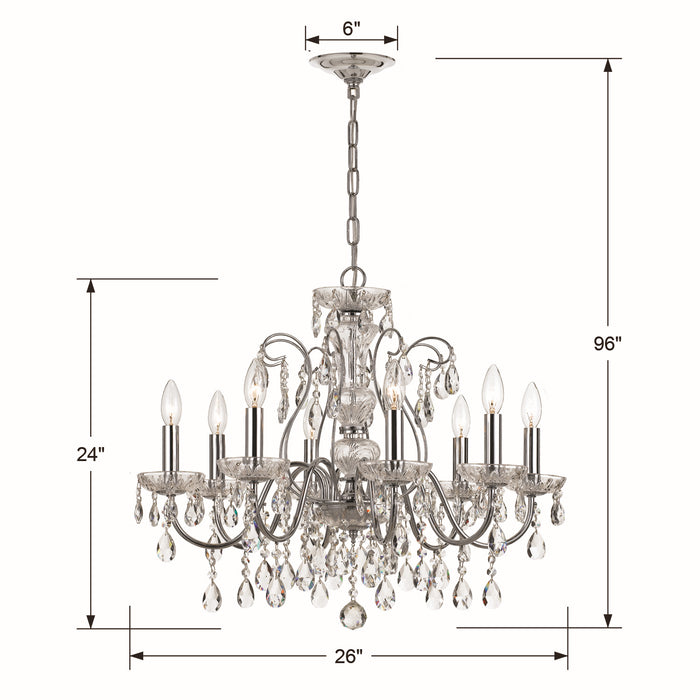 Crystorama - 3028-CH-CL-MWP - Eight Light Chandelier - Butler - Polished Chrome