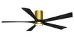 Matthews Fan Company - IR5HLK-BRBR-BK-60 - 60``Ceiling Fan - Irene - Brushed Brass