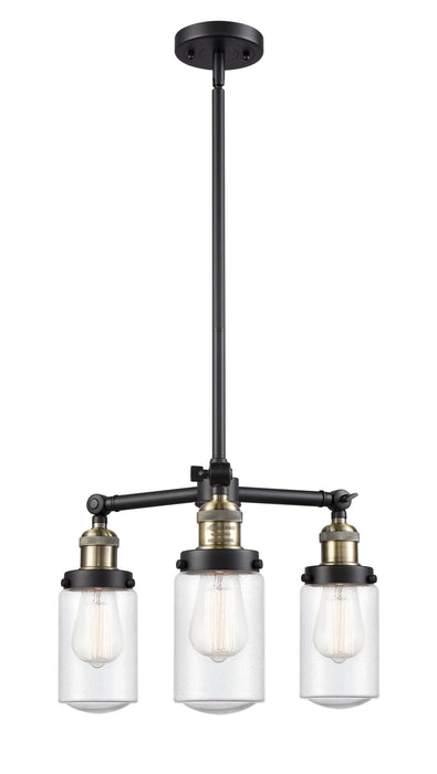 Innovations - 207-BAB-G314 - Three Light Chandelier - Franklin Restoration - Black Antique Brass