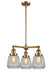 Innovations - 207-BB-G142 - Three Light Chandelier - Franklin Restoration - Brushed Brass