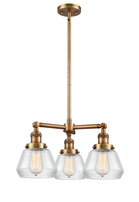 Innovations - 207-BB-G172 - Three Light Chandelier - Franklin Restoration - Brushed Brass