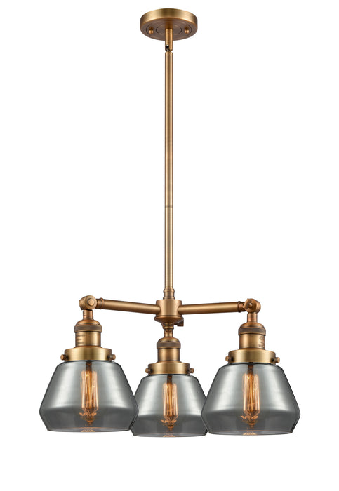 Innovations - 207-BB-G173 - Three Light Chandelier - Franklin Restoration - Brushed Brass