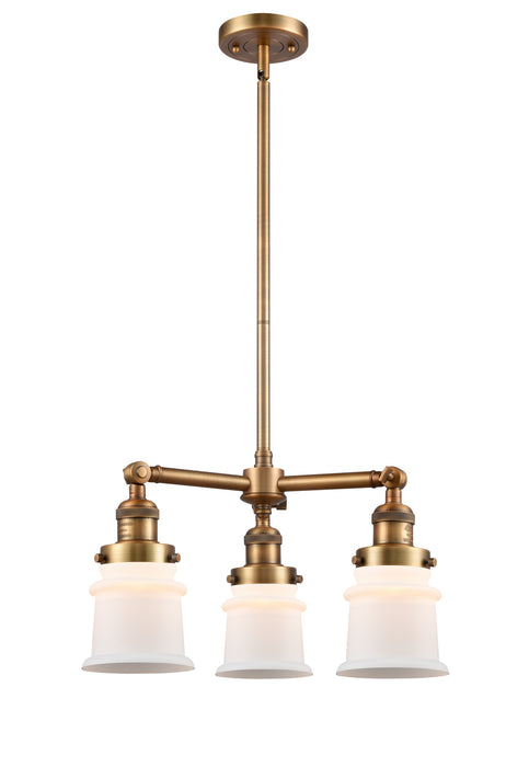 Innovations - 207-BB-G181S - Three Light Chandelier - Franklin Restoration - Brushed Brass