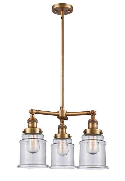 Innovations - 207-BB-G182 - Three Light Chandelier - Franklin Restoration - Brushed Brass