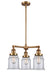 Innovations - 207-BB-G182 - Three Light Chandelier - Franklin Restoration - Brushed Brass