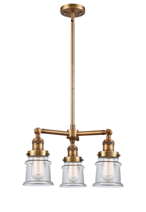 Innovations - 207-BB-G182S - Three Light Chandelier - Franklin Restoration - Brushed Brass
