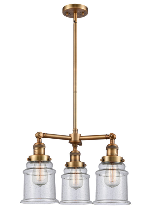 Innovations - 207-BB-G184 - Three Light Chandelier - Franklin Restoration - Brushed Brass