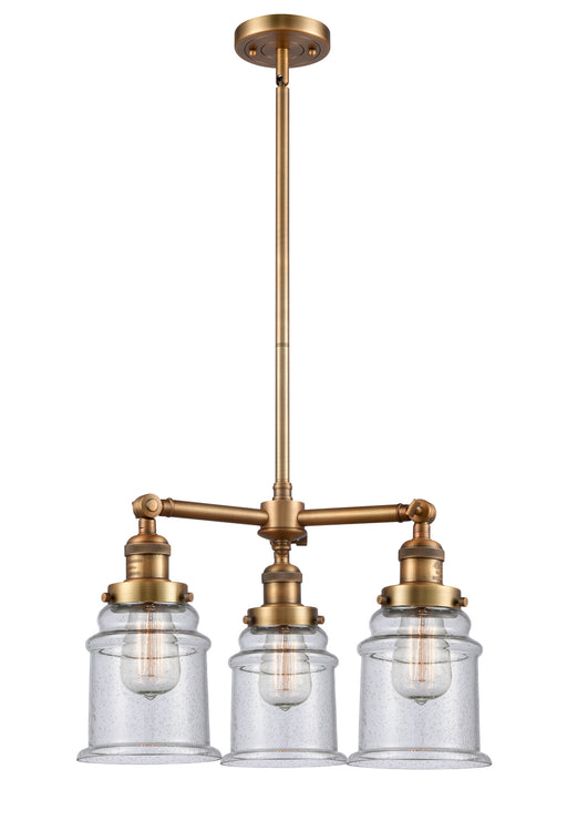 Innovations - 207-BB-G184 - Three Light Chandelier - Franklin Restoration - Brushed Brass