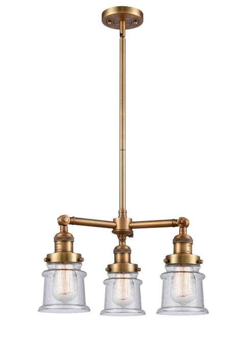 Innovations - 207-BB-G184S - Three Light Chandelier - Franklin Restoration - Brushed Brass