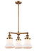 Innovations - 207-BB-G191 - Three Light Chandelier - Franklin Restoration - Brushed Brass