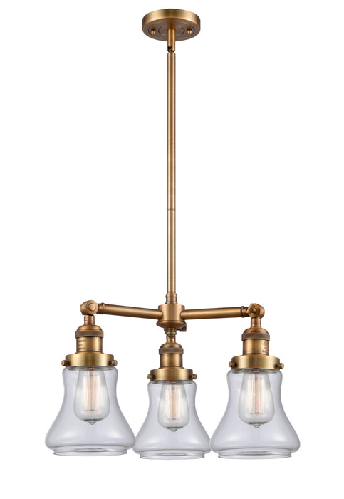 Innovations - 207-BB-G192 - Three Light Chandelier - Franklin Restoration - Brushed Brass