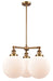 Innovations - 207-BB-G201-10 - Three Light Chandelier - Franklin Restoration - Brushed Brass
