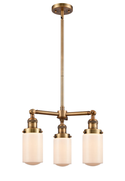 Innovations - 207-BB-G311 - Three Light Chandelier - Franklin Restoration - Brushed Brass