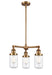 Innovations - 207-BB-G312 - Three Light Chandelier - Franklin Restoration - Brushed Brass