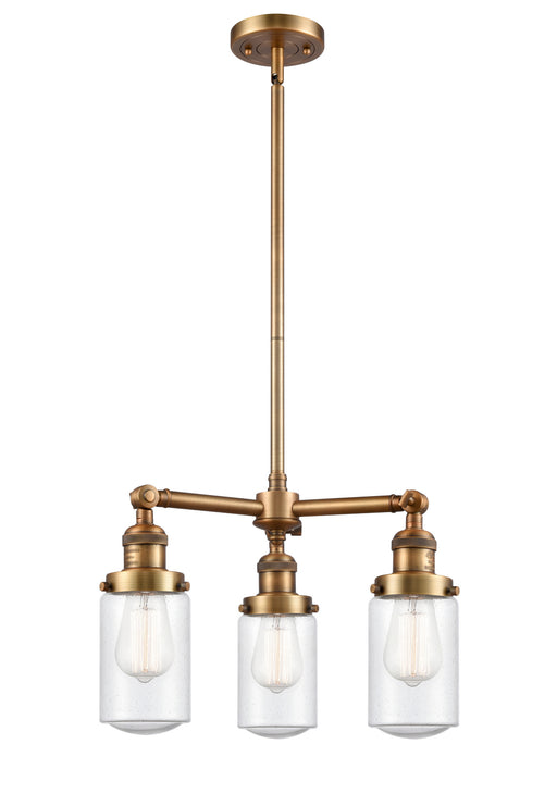 Innovations - 207-BB-G314 - Three Light Chandelier - Franklin Restoration - Brushed Brass