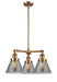 Innovations - 207-BB-G43 - Three Light Chandelier - Franklin Restoration - Brushed Brass