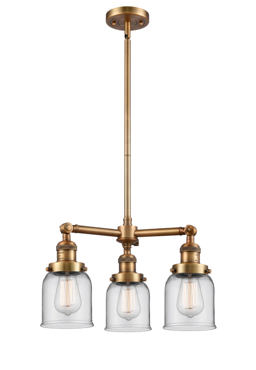 Innovations - 207-BB-G52 - Three Light Chandelier - Franklin Restoration - Brushed Brass
