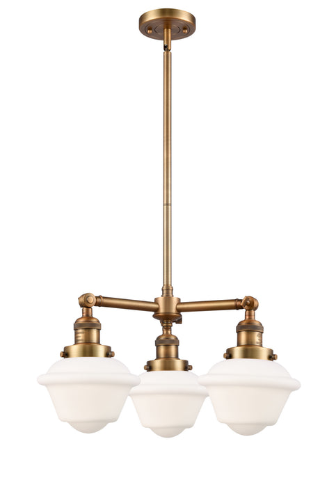 Innovations - 207-BB-G531 - Three Light Chandelier - Franklin Restoration - Brushed Brass