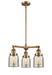 Innovations - 207-BB-G58 - Three Light Chandelier - Franklin Restoration - Brushed Brass