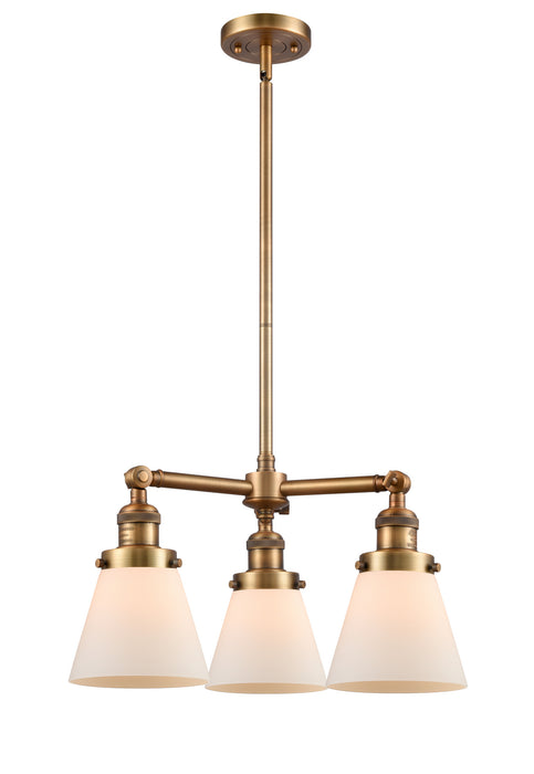Innovations - 207-BB-G61 - Three Light Chandelier - Franklin Restoration - Brushed Brass